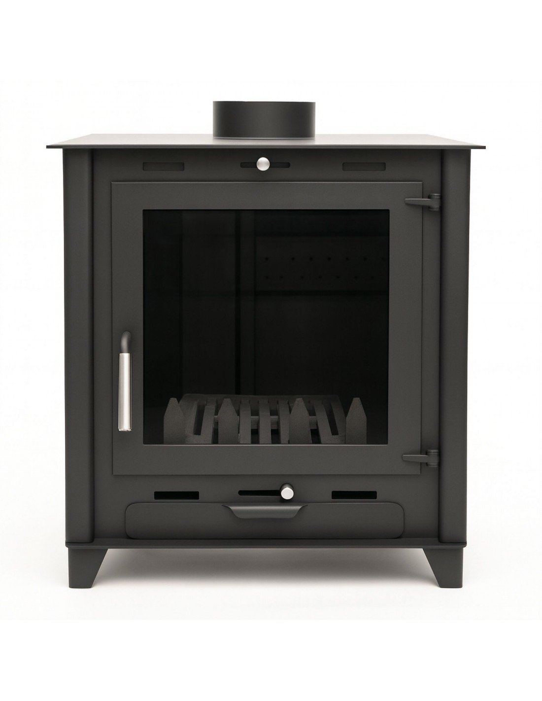 Estufa de leña Prensa Stove RALPH FR500, insertable, 8.8 kW de potencia y 79% de eficiencia energética.